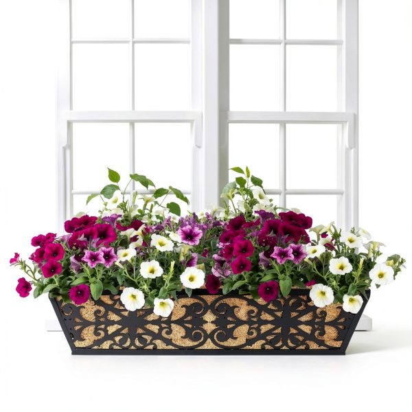 Karlliu 2 Pack 24 Inch Window Boxes Planters with Adjustable Brackets-7